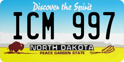 ND license plate ICM997