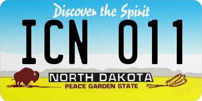 ND license plate ICN011