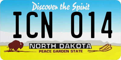 ND license plate ICN014