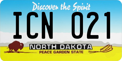ND license plate ICN021