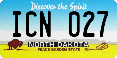 ND license plate ICN027