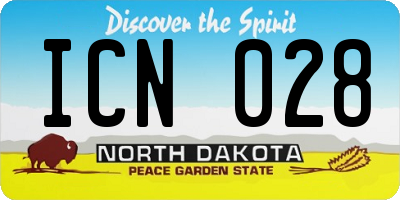 ND license plate ICN028
