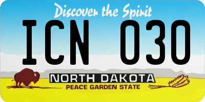 ND license plate ICN030