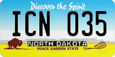 ND license plate ICN035