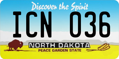 ND license plate ICN036
