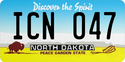 ND license plate ICN047