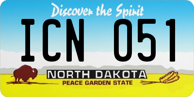 ND license plate ICN051