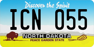 ND license plate ICN055