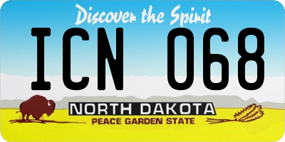 ND license plate ICN068