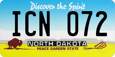 ND license plate ICN072