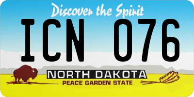 ND license plate ICN076
