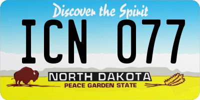 ND license plate ICN077