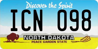 ND license plate ICN098