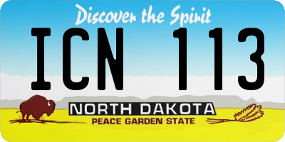 ND license plate ICN113