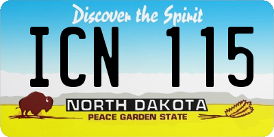 ND license plate ICN115