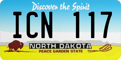 ND license plate ICN117