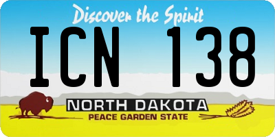 ND license plate ICN138