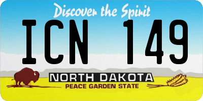 ND license plate ICN149