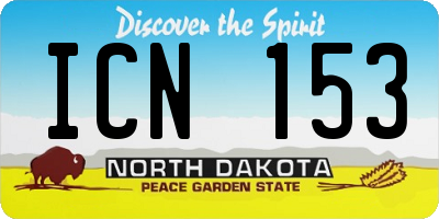 ND license plate ICN153