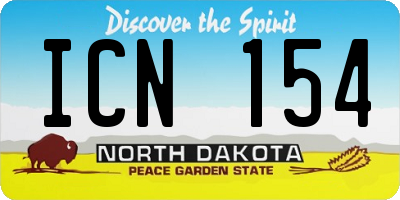 ND license plate ICN154