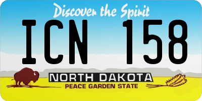 ND license plate ICN158