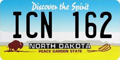 ND license plate ICN162