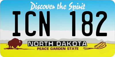 ND license plate ICN182