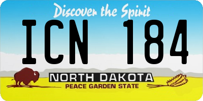 ND license plate ICN184