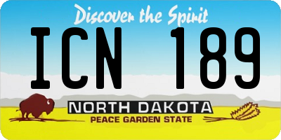 ND license plate ICN189