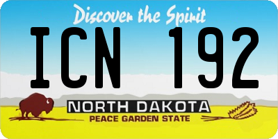 ND license plate ICN192