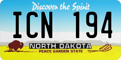 ND license plate ICN194