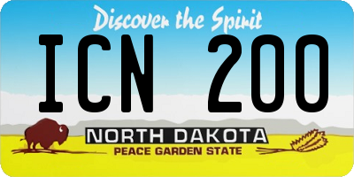 ND license plate ICN200
