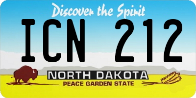 ND license plate ICN212