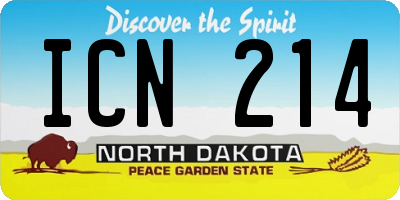 ND license plate ICN214