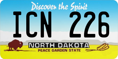 ND license plate ICN226