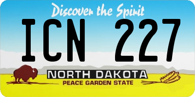 ND license plate ICN227