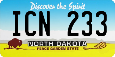 ND license plate ICN233