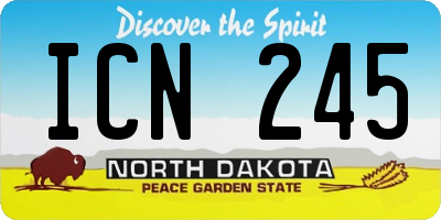 ND license plate ICN245
