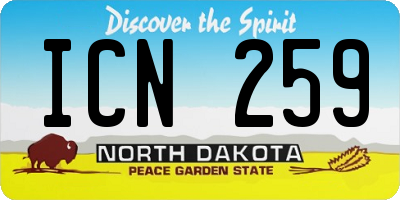 ND license plate ICN259