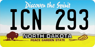 ND license plate ICN293