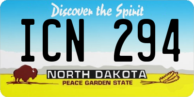 ND license plate ICN294