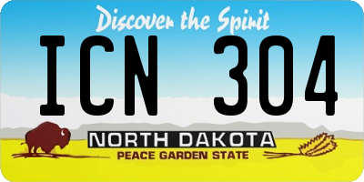 ND license plate ICN304