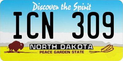 ND license plate ICN309