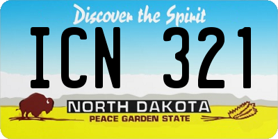 ND license plate ICN321