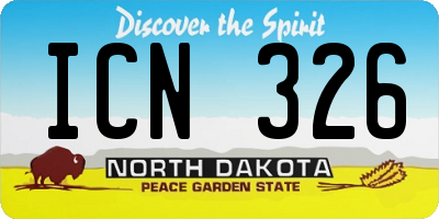 ND license plate ICN326