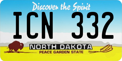 ND license plate ICN332