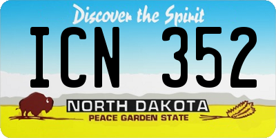 ND license plate ICN352