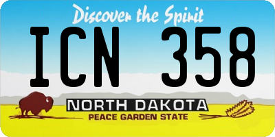 ND license plate ICN358