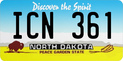 ND license plate ICN361