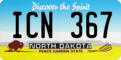 ND license plate ICN367